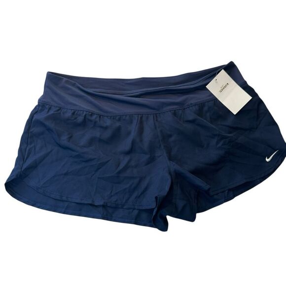 NWT Nike women’s lined navy blue Swim Shorts size XL - Picture 1 of 7